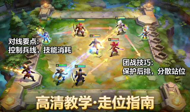 王者荣耀峡谷对线与团战走位高清教学截图